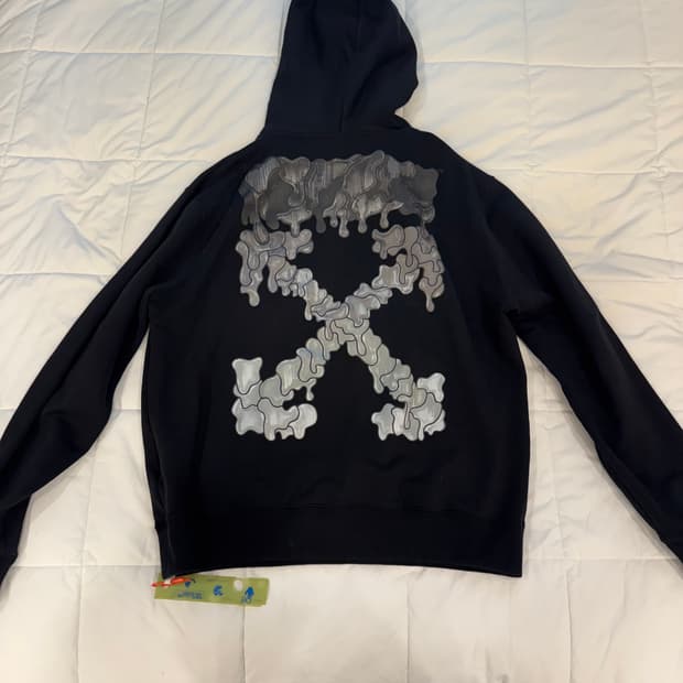 오프화이트 블랙 마커 후드티 XXL