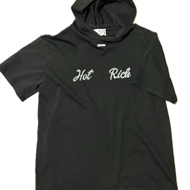 (새상품) 아바바브 후드 티셔츠 핫 리치 블랙
