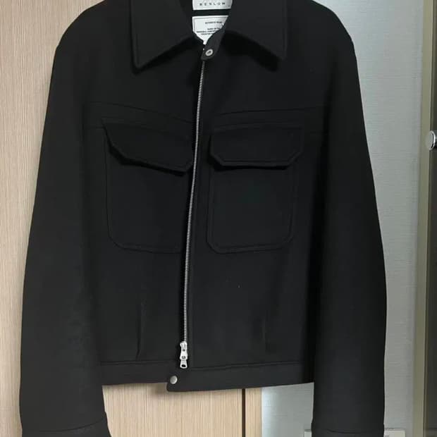[XL]비슬로우 캐시미어 밀리터리 블루종 집업 자켓 블랙