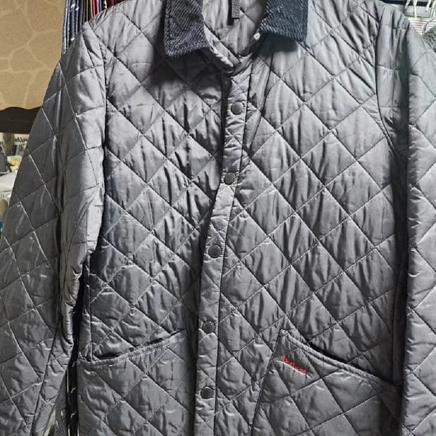 (M)바버 퀄팅 자켓 그레이