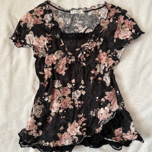 rosa cherry 빈티지 플라워 블라우스