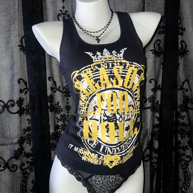 LIZ LISA doll y2k yellow lettering slip