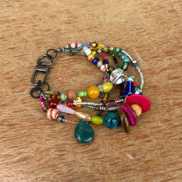 multi-layered chunky bracelet / keychain