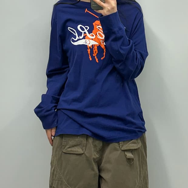 폴로 랄프로렌 빅포니 네이비 롱 슬리브 긴팔티