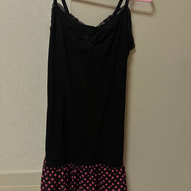 세실맥비 오네갸루 핑크 땡땡이 도트 슬립