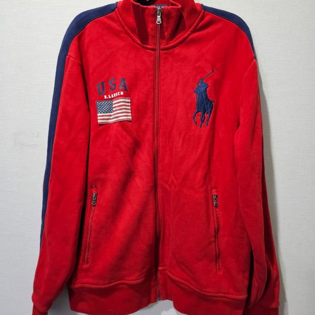 폴로 POLO 레드 빅포니 USA 성조기 집업 95