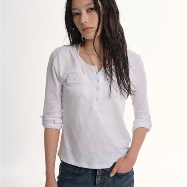 애즈온 ATLANTA POCKET TEE 화이트