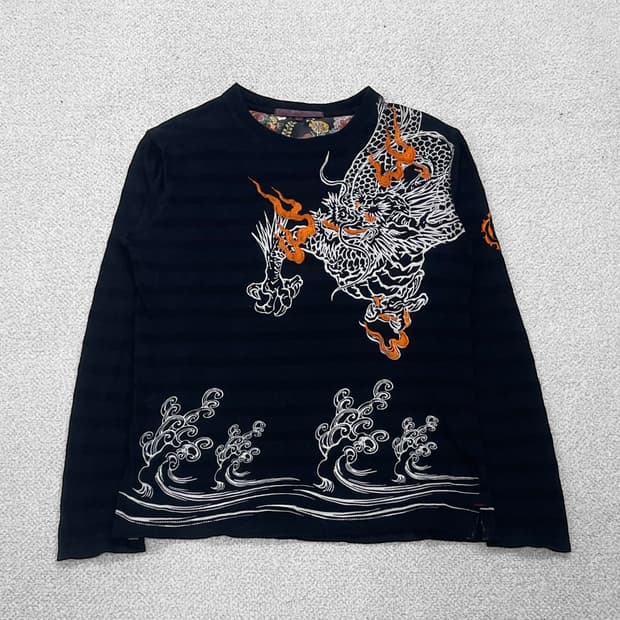 Jpn 일본빈티지 오리엔탈 용자수 스트라이프 롱슬리브