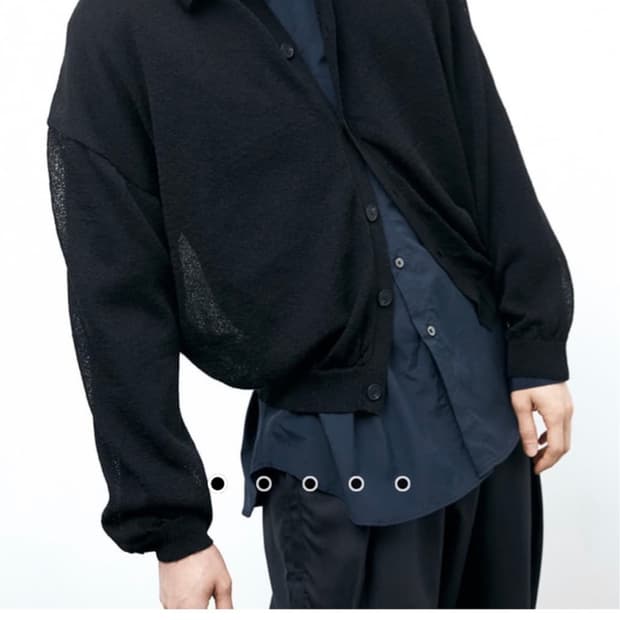 해칭룸 네추럴 카라 가디건 블랙3