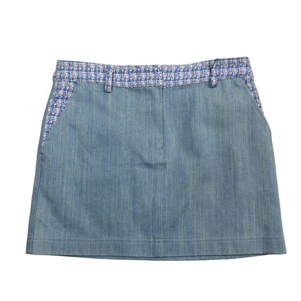 OPEN HOUR 데님 미니스커트 트위드