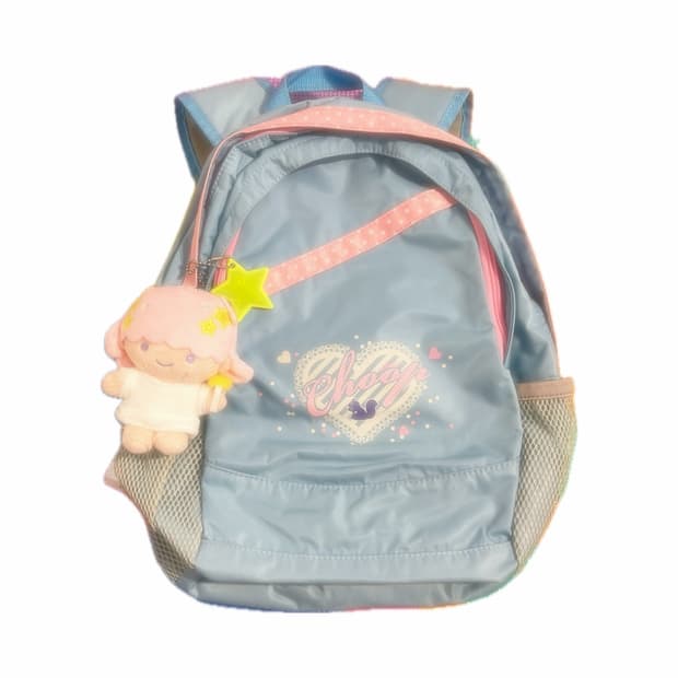 핑크 도트 포인트 블루 백팩 🌀