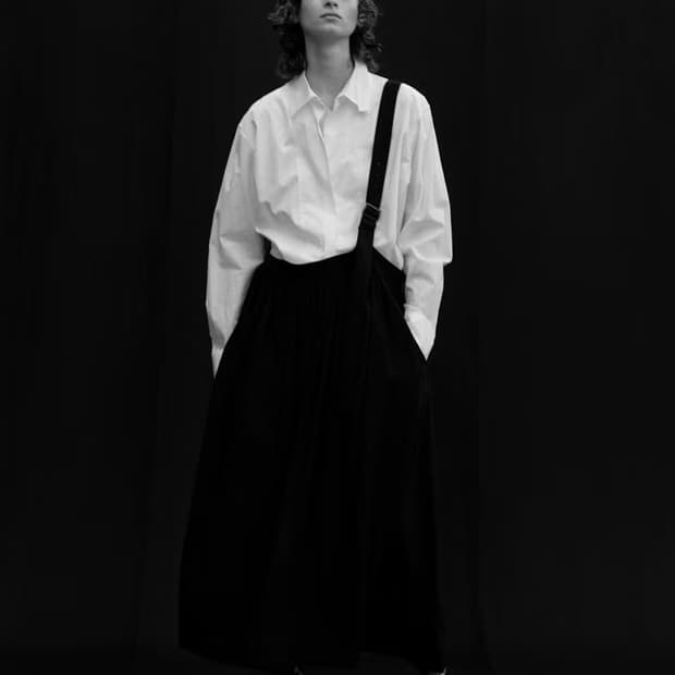 Y's YOHJI YAMAMOTO 원숄더 서스펜더 스커트