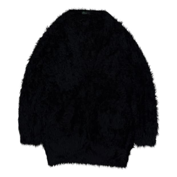 베네통 부클 똑딱이 가디건 블랙