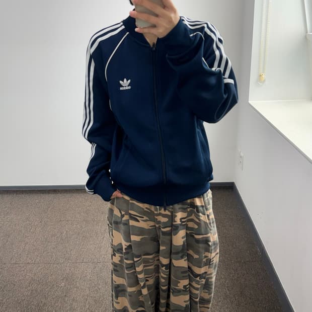 Adidas 아디다스 스몰 로고 네이비 트랙탑 져지 