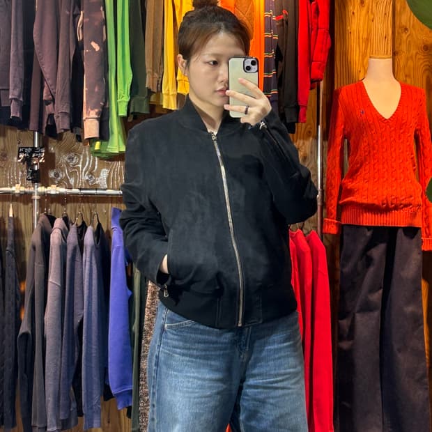 L 로웰 스웨이드 미니멀 블루종