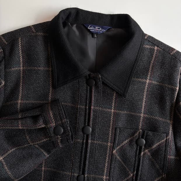 wool check patterned shirket
