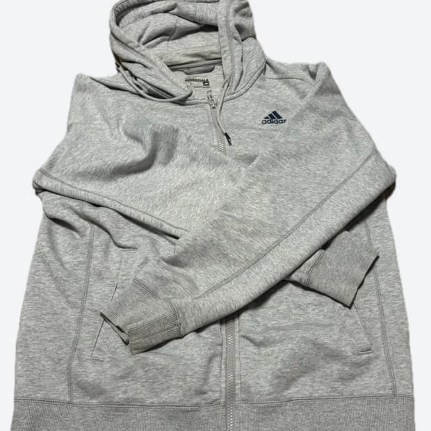 아디다스 에센셜 회색 후드집업 XL