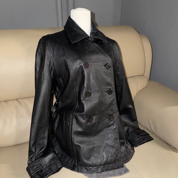 double button strap detail leather jk 