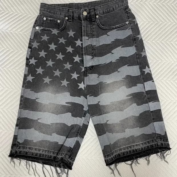 웨스켄 star spangled denim 1사이즈 성조기 버뮤다