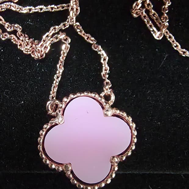 반클리프 핑크자개 목걸이(925)