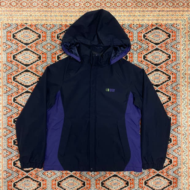 코오롱스포츠 네이비 밍크 기모안감 바람막이 점퍼 여성90