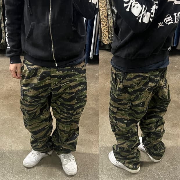 빈티지 타이거 카모 BDU 팬츠 (~38“)