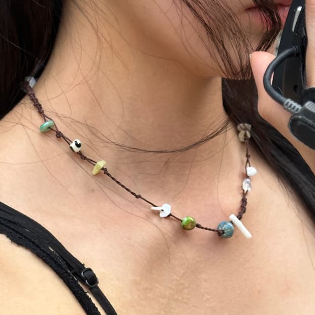 핸드메이드 비즈 목걸이 earth neckless🌎