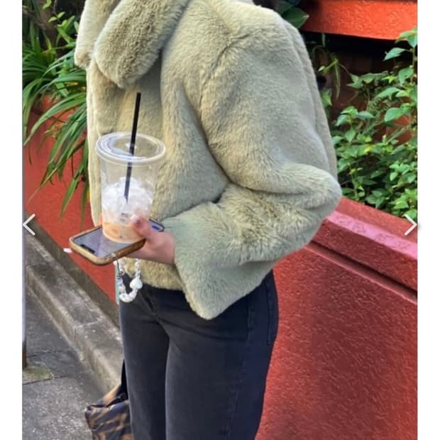 루루서울 푸딩 퍼 자켓 말차 그린 