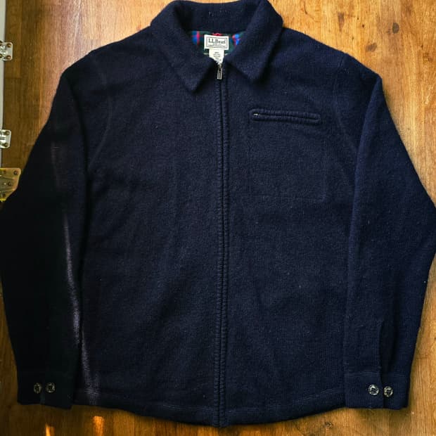 L.L.BEAN 엘엘빈 셔틀랜드 울 집업 니트 XL 네이비