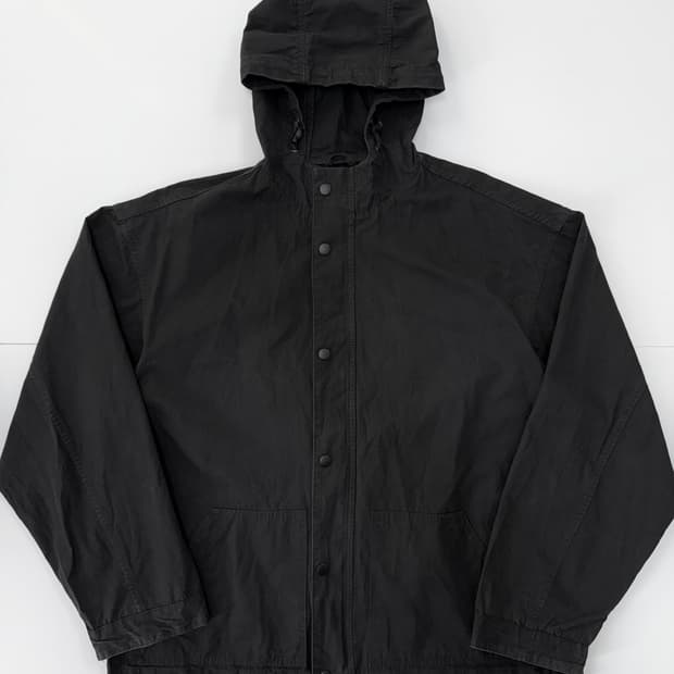 파르티멘토 블랙 미니멀 후드 윈드자켓