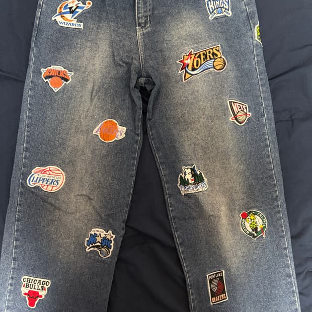 오리지널 빈티지 nba 농구 패치 데님 팬츠 (31~32인치)