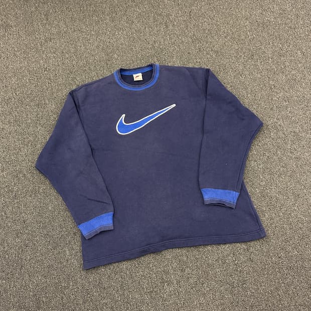 XL) 90s 나이키 올드스쿨 스우시 로고 스웻 맨투맨