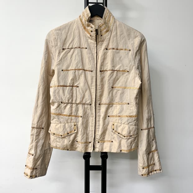 Giovanna Botticelli 투웨이 레더 스티치 자켓