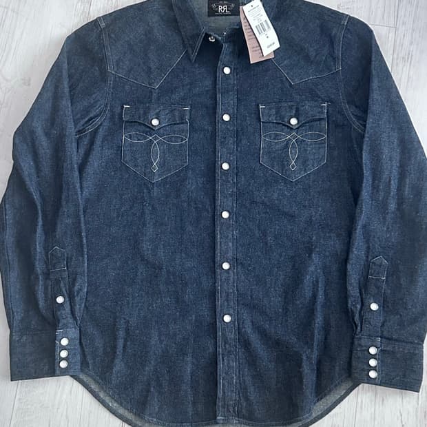 RRL 데님 웨스턴 셔츠 린스드 M 새상품