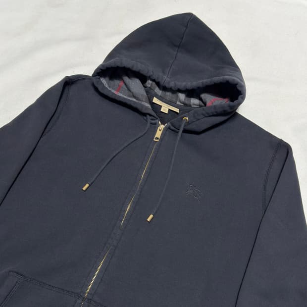 XXL 버버리 블랙 기모 후드 집업