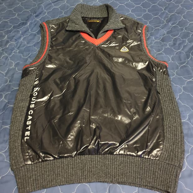 (단종매물) 루이까스텔 우먼 방풍 니트 하프집업 조끼 베스트 (100)