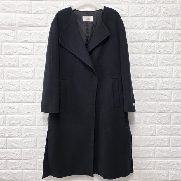 택포// 한섬 SJ SJ 블랙 캐시미어 여성 코트 M