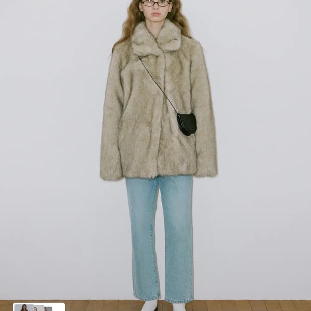 시눈 Heavy Mix Fur Jacket (Ash Brown)
