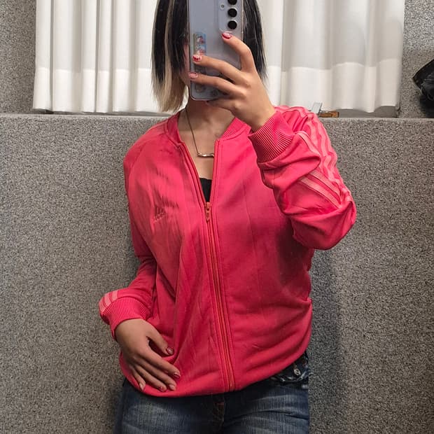 ADIDAS PINK ZIPUP JERSEY 