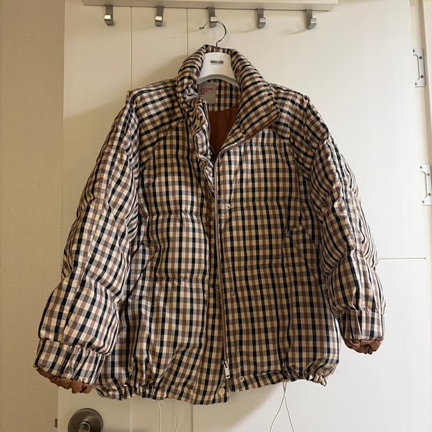 에잇세컨즈 체크 패딩 M