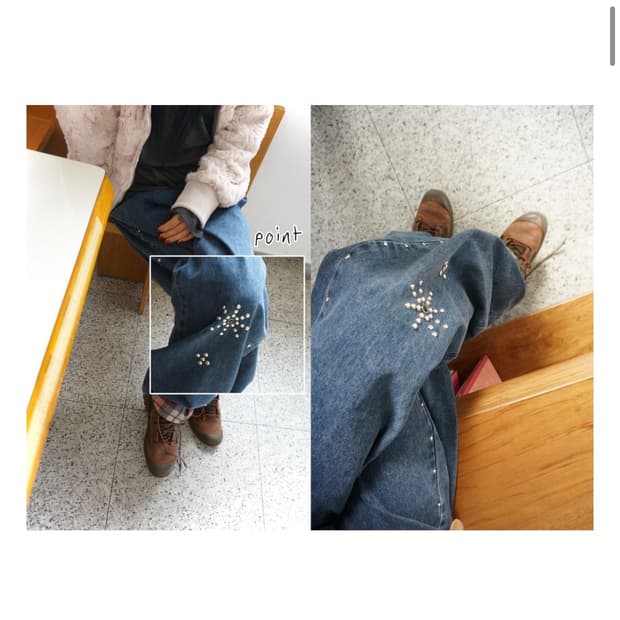 큐빅 포인트 데님