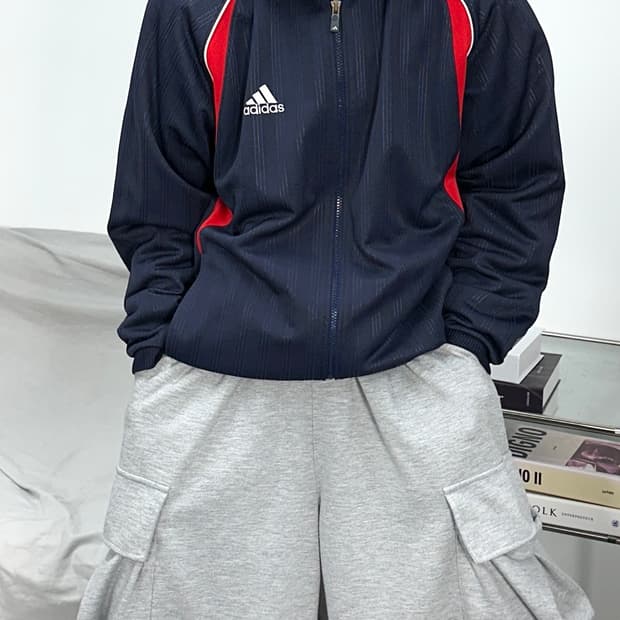 아디다스 00s 제펜 배색 트랙탑 져지 M