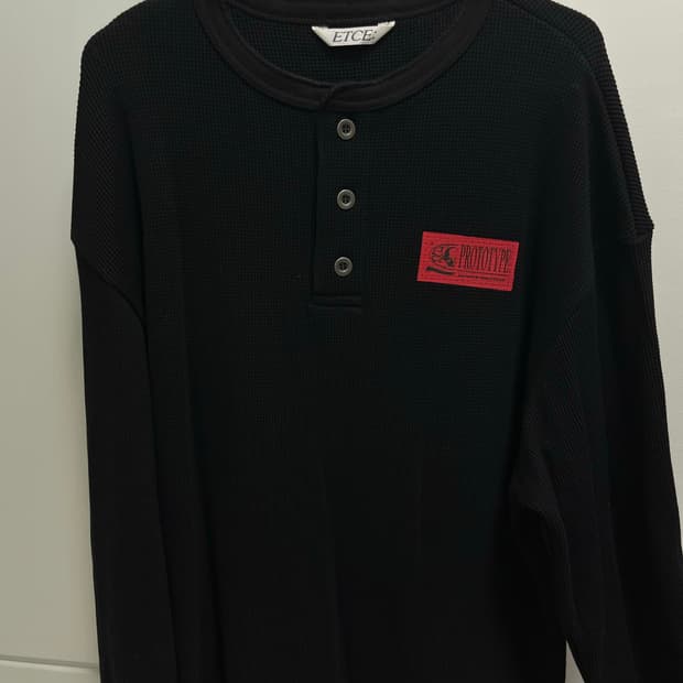 Etce 프로토타입 헨리넥 와플 니트 블랙