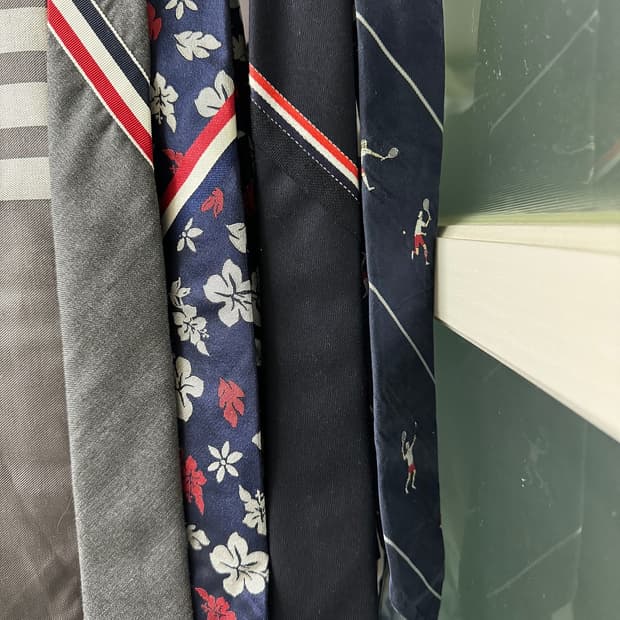 [F] 톰브라운 네이비 삼선 사선 타이 넥타이