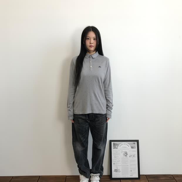 Adidas Dot Pattern Polo Long Sleeve