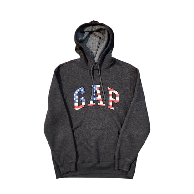 GAP 성조기 로고 프린팅 후드티 M