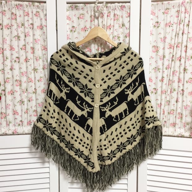 빈티지 에스닉히피 노르딕 케이프