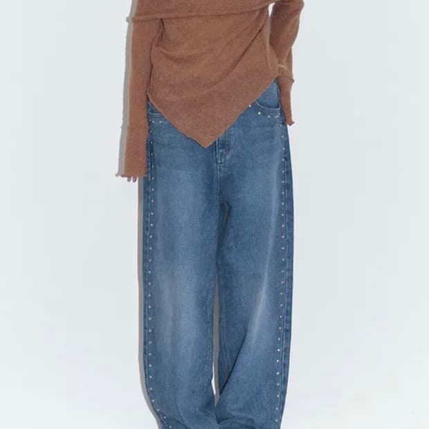 Studded washed jeans (1 size)