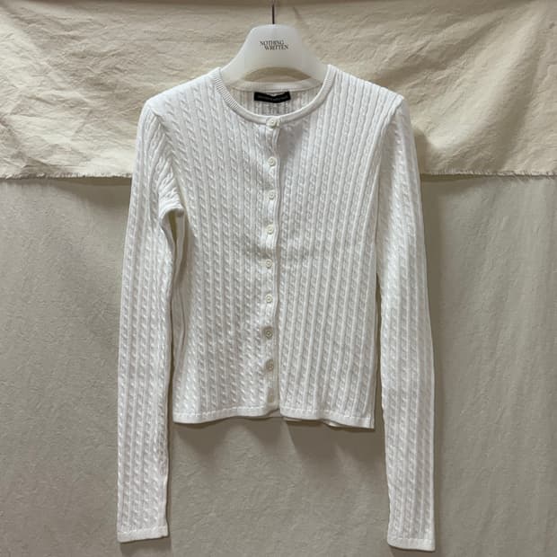 브랜디멜빌 짜임 니트가디건(white)