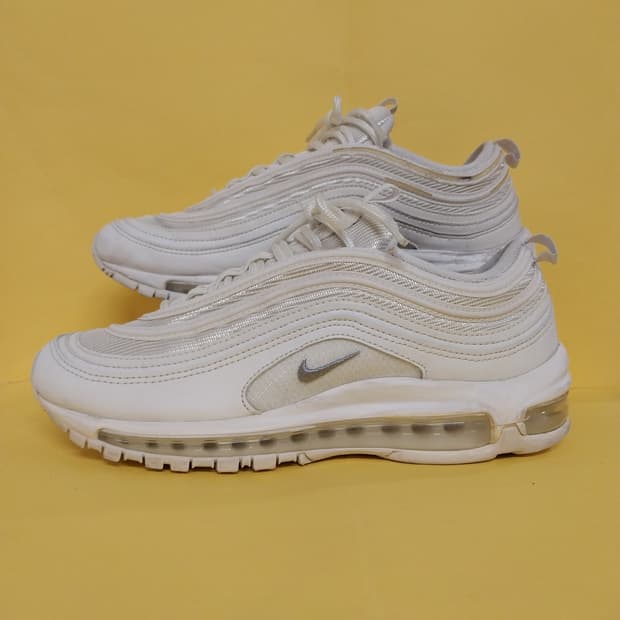 남성 나이키 에어맥스 97 트리플화이트 운동화 (255)